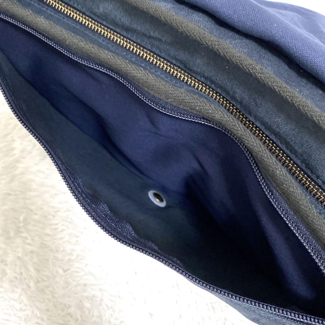 香久山鞄 求道の布帛(ふはく) メッセンジャーバッグ キャンバス A4 ネイビー