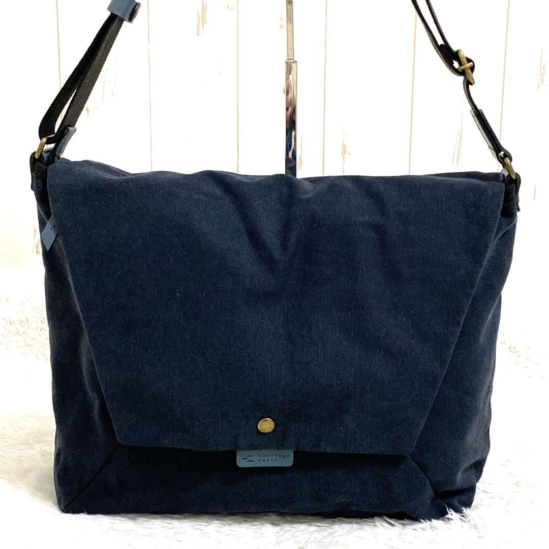 香久山鞄 求道の布帛(ふはく) メッセンジャーバッグ キャンバス A4 ネイビー