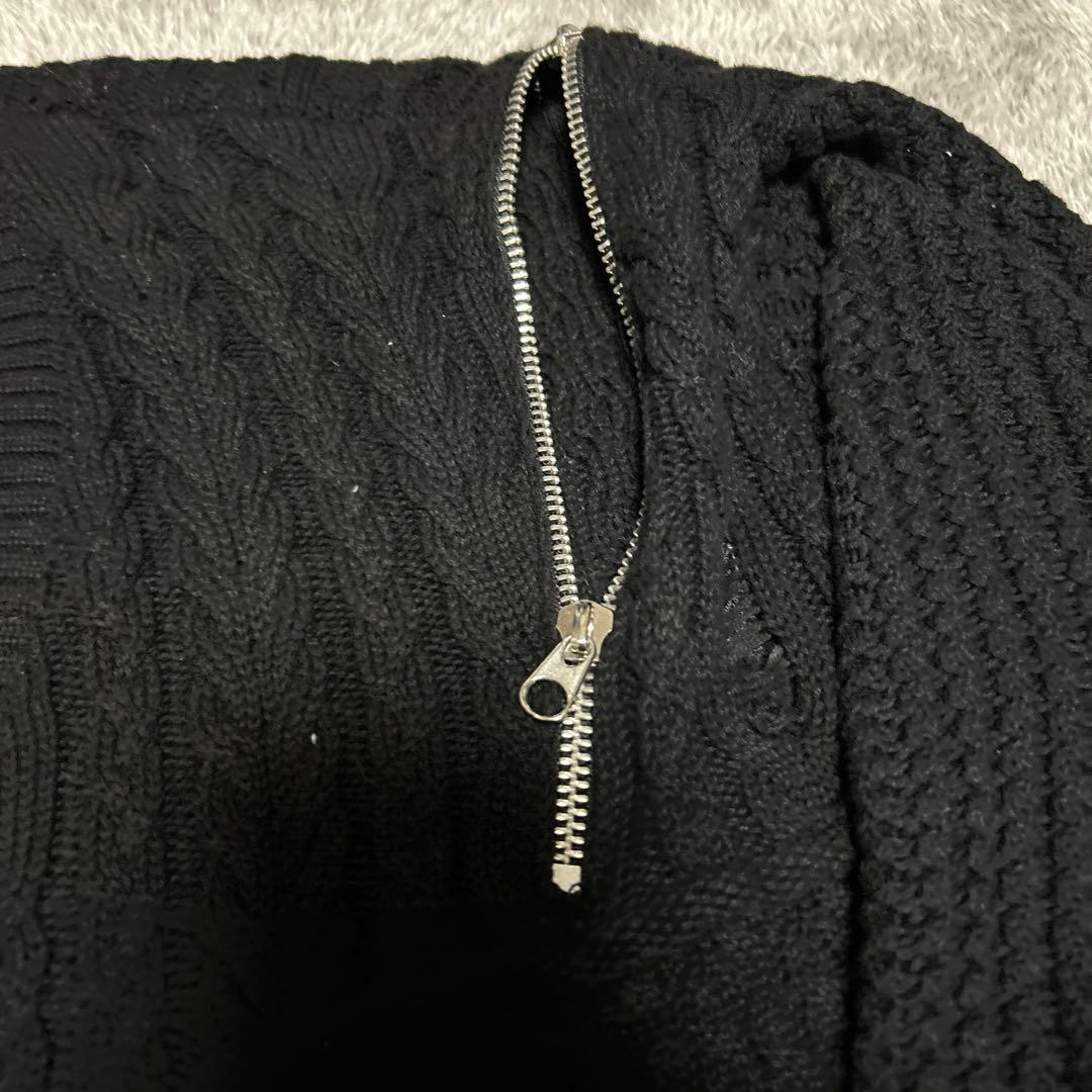 HARE ダメージ&ジッパーニットカーディガン