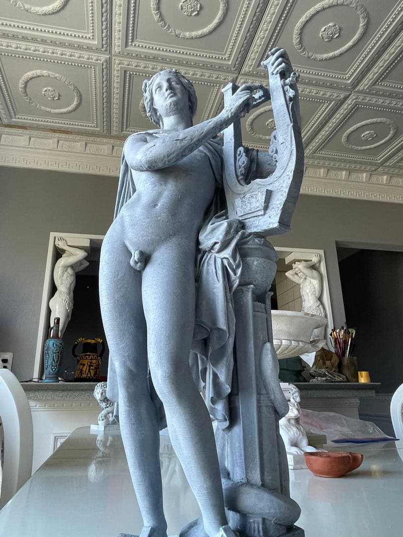 アポロン-光（太陽） 47cm, 音楽 詩の古代ギリシャ神像 彫刻 彫像