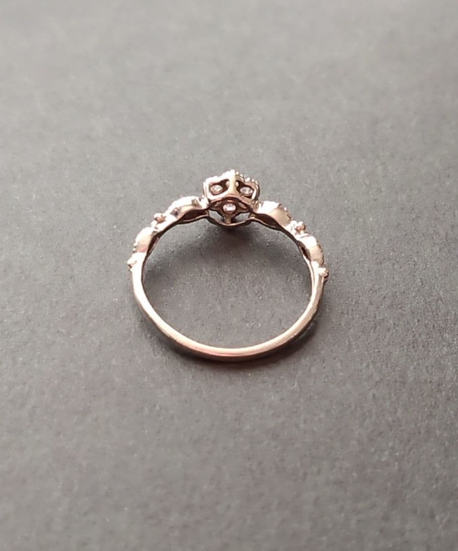 ツツミ　K10ホワイトゴールドダイヤモンドリング