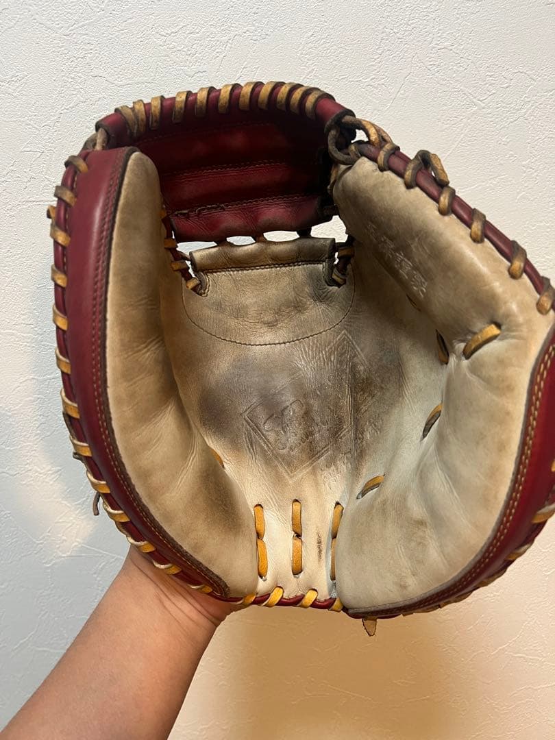 r*a様 玉澤 軟式グローブ 赤白 レザー