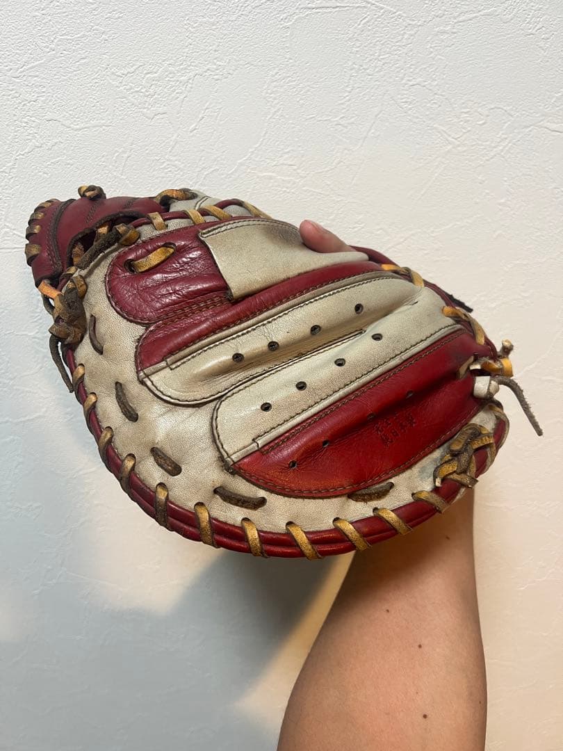 r*a様 玉澤 軟式グローブ 赤白 レザー