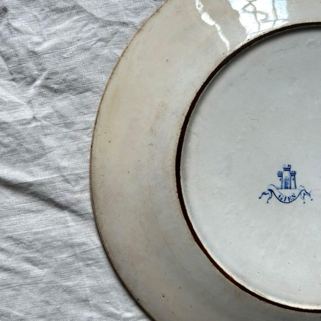 超希少　1800年代　ジアン　モノグラム　ディナープレート　フランスアンティーク