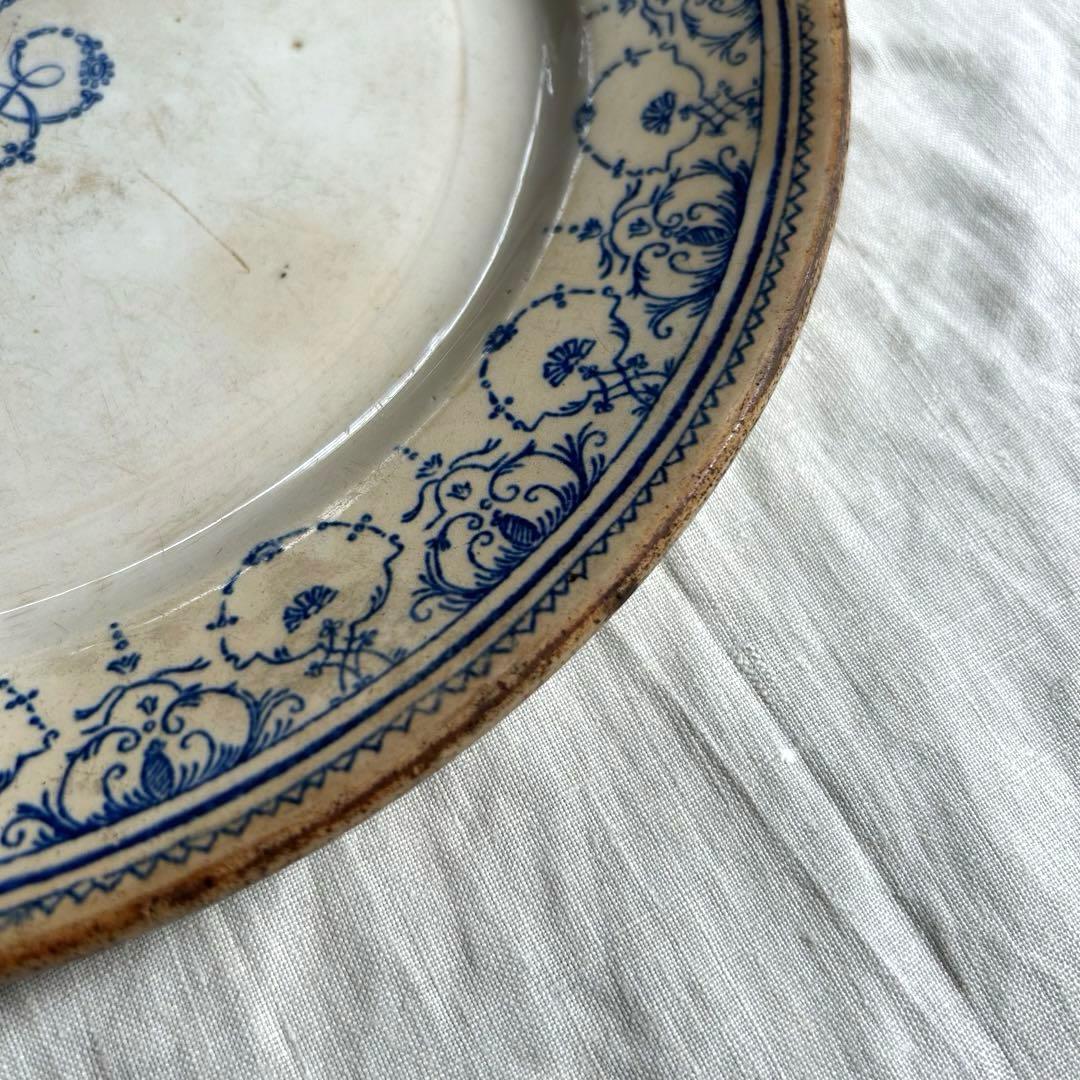 超希少　1800年代　ジアン　モノグラム　ディナープレート　フランスアンティーク