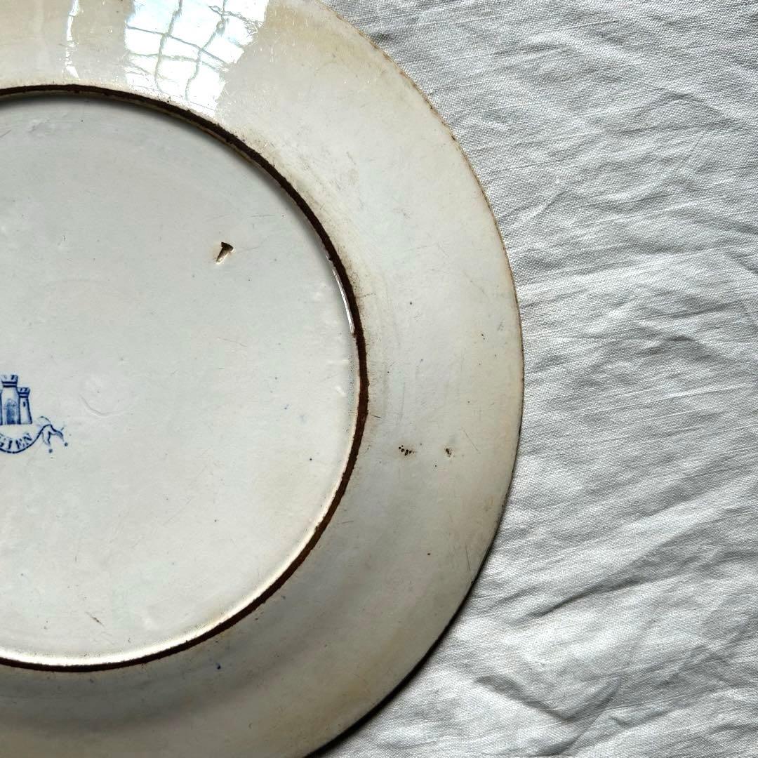 超希少　1800年代　ジアン　モノグラム　ディナープレート　フランスアンティーク