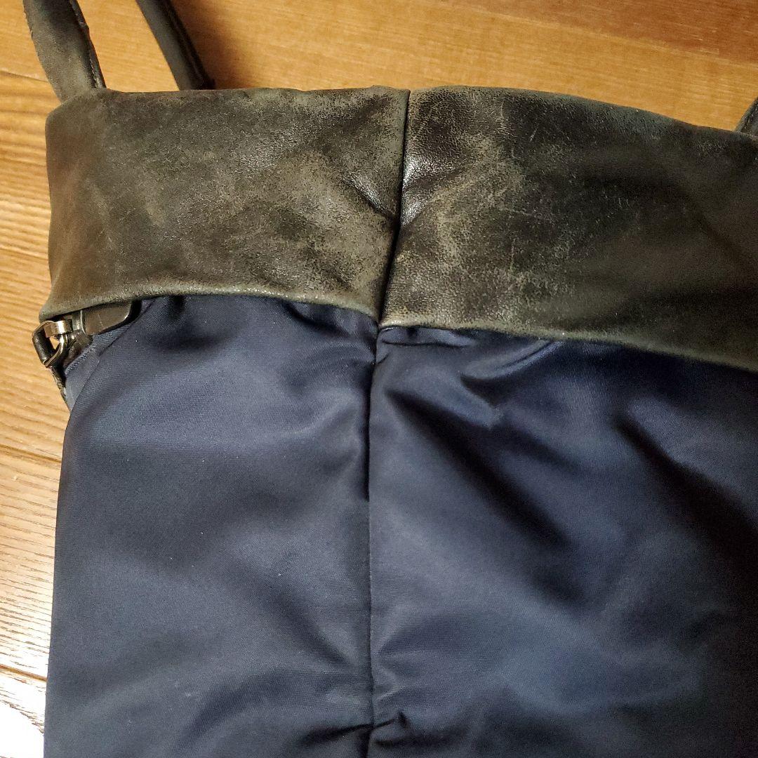 PRADA ネイビー ブラック２ウェイ トートバッグ