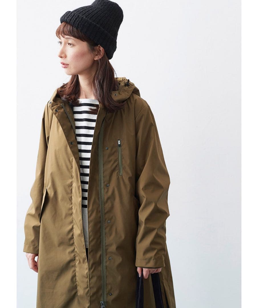 SUNNY CLOUDS 一枚仕立てのシュッとしたフード コート ロングコート