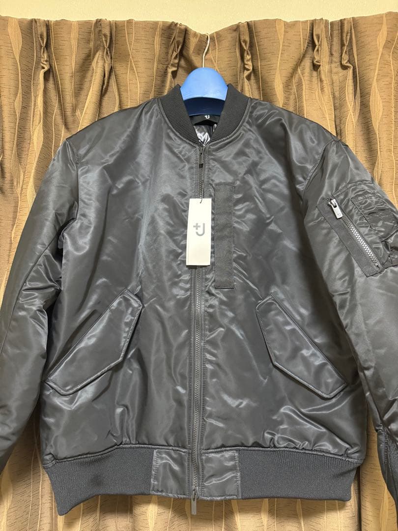 完売サイズ ハイブリッドダウンオーバーサイズMA-1 黒 XL ユニクロ +J