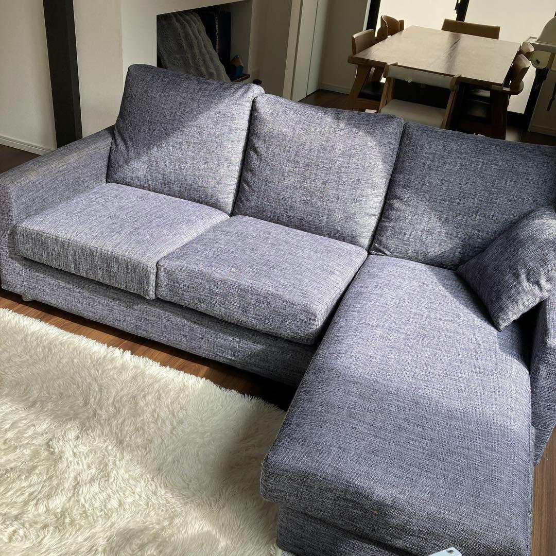 ソファ３人用オットマン付 ニトリ 製　カバー丸洗いできます 大阪直接引取可能