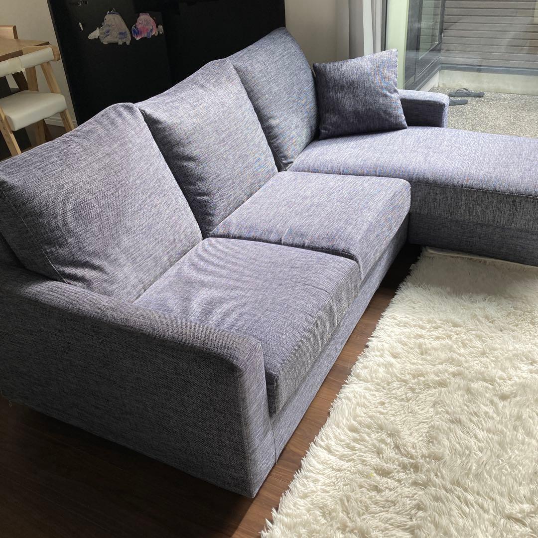 ソファ３人用オットマン付 ニトリ 製　カバー丸洗いできます 大阪直接引取可能