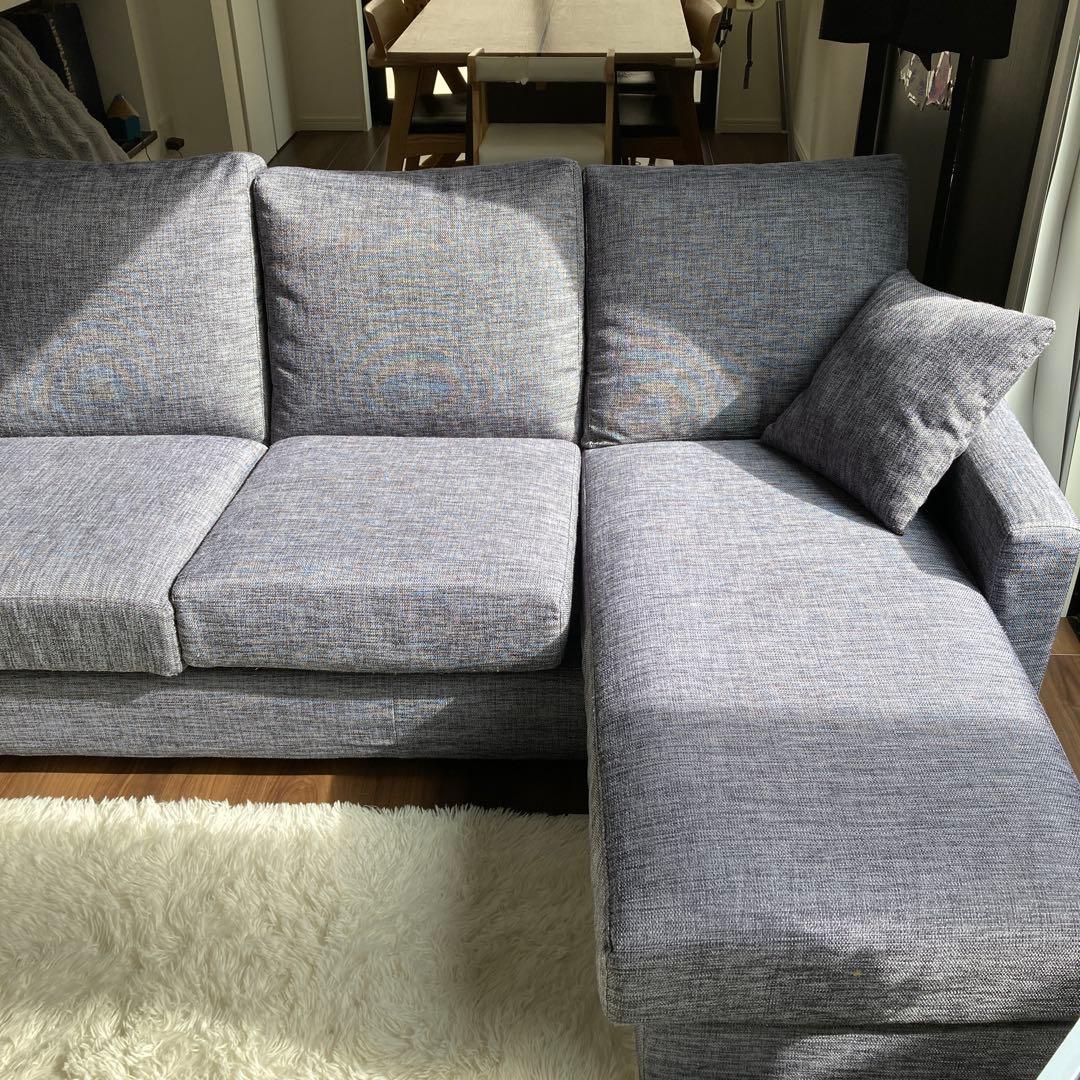 ソファ３人用オットマン付 ニトリ 製　カバー丸洗いできます 大阪直接引取可能