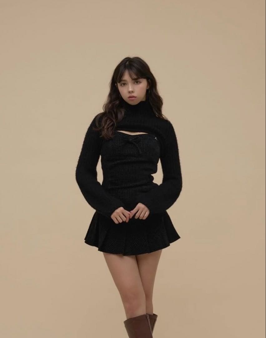 正規品 Twiggy tweed mini dress color black