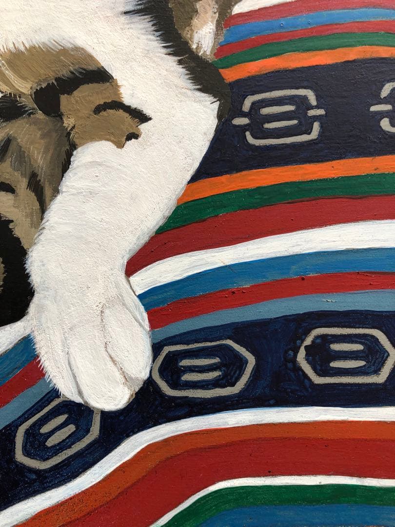 「寝っころがる猫」額縁入り（原画）