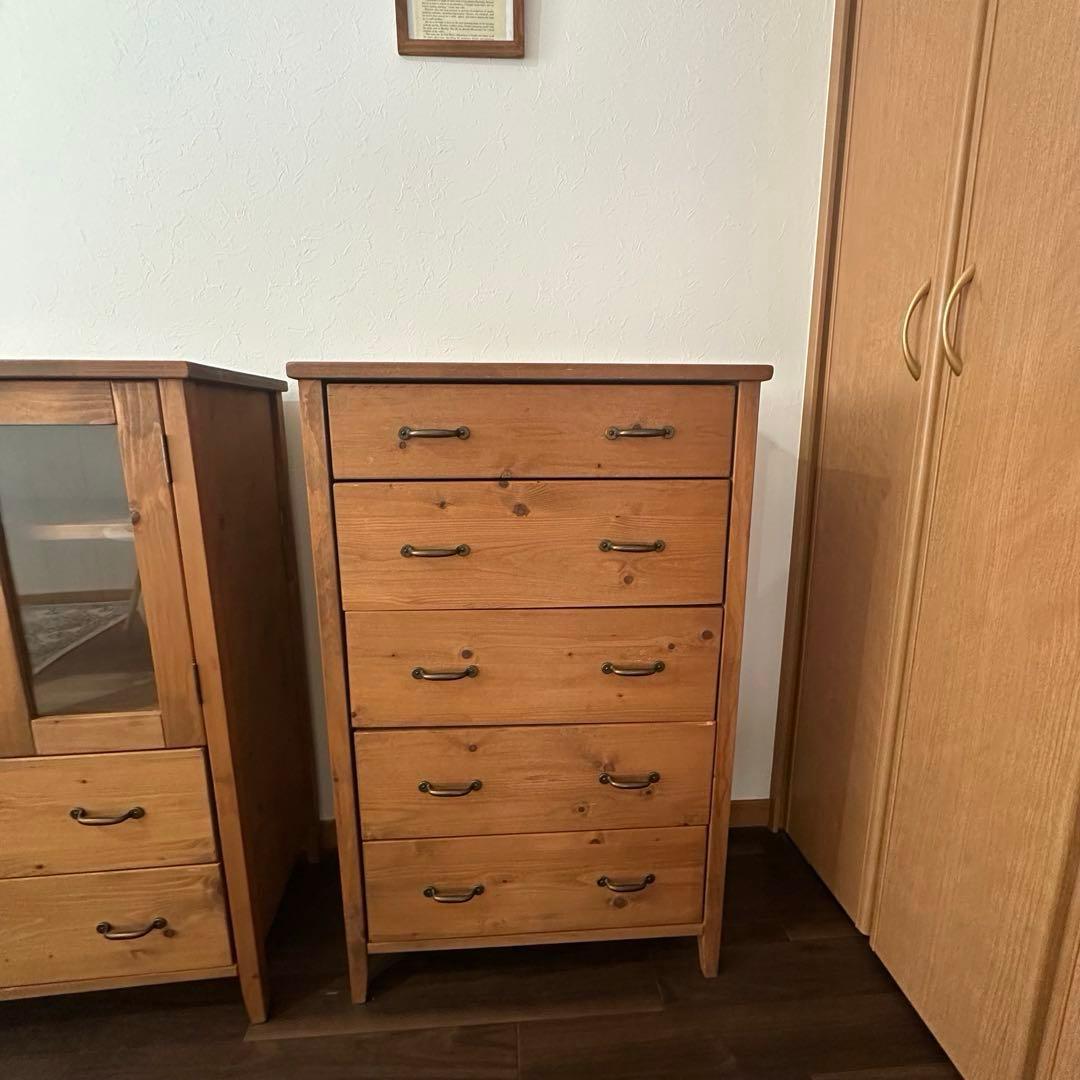 ナチュラルウッド 6段チェスト