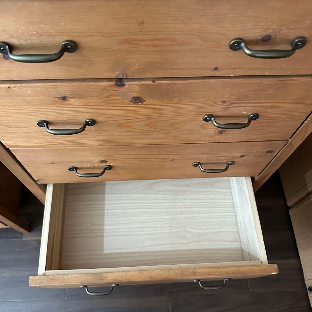 ナチュラルウッド 6段チェスト