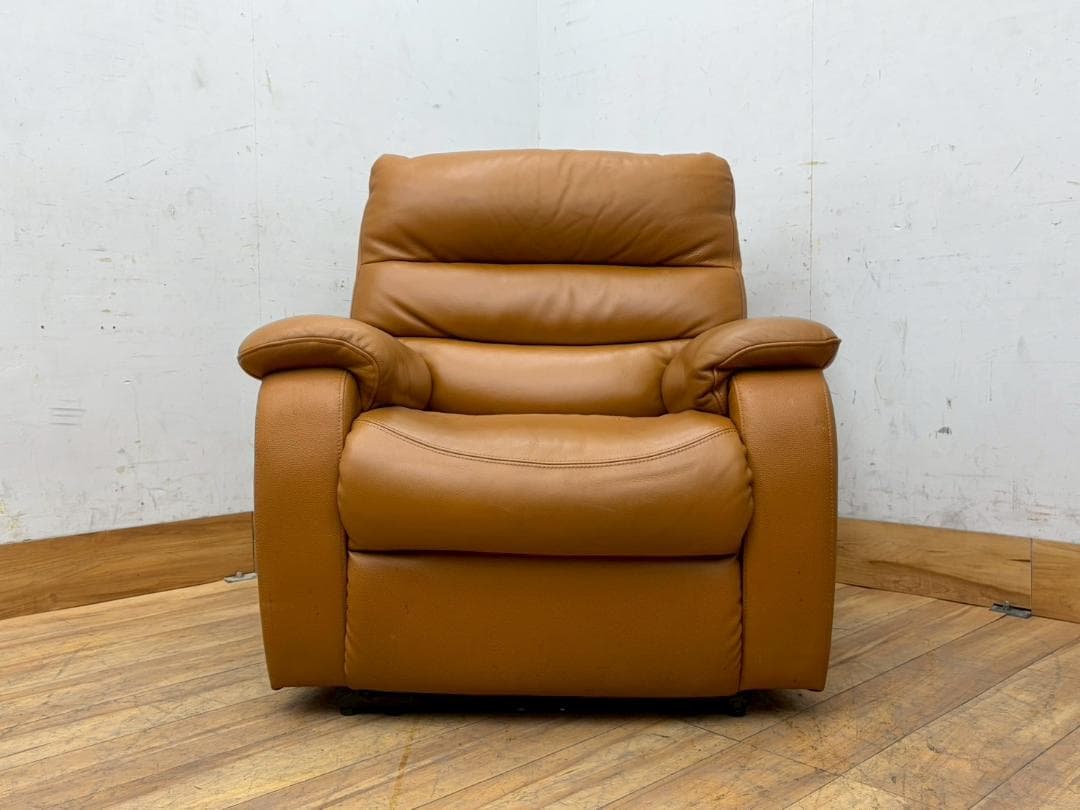 T7962☆美品☆NITORI☆ニトリ☆本革☆電動リクライニングソファ☆一人掛け