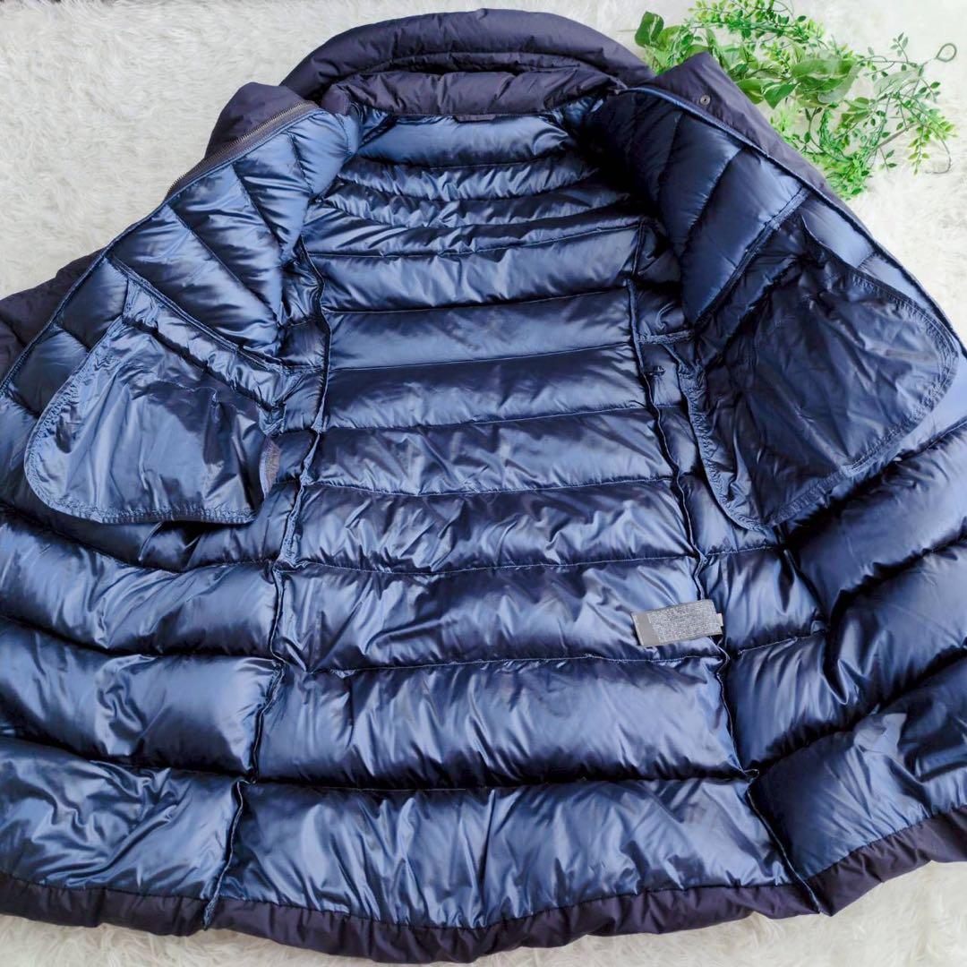 ◾︎極美品◾︎ ユニクロ +J ウルトラライトダウンフーデットコート ネイビー L