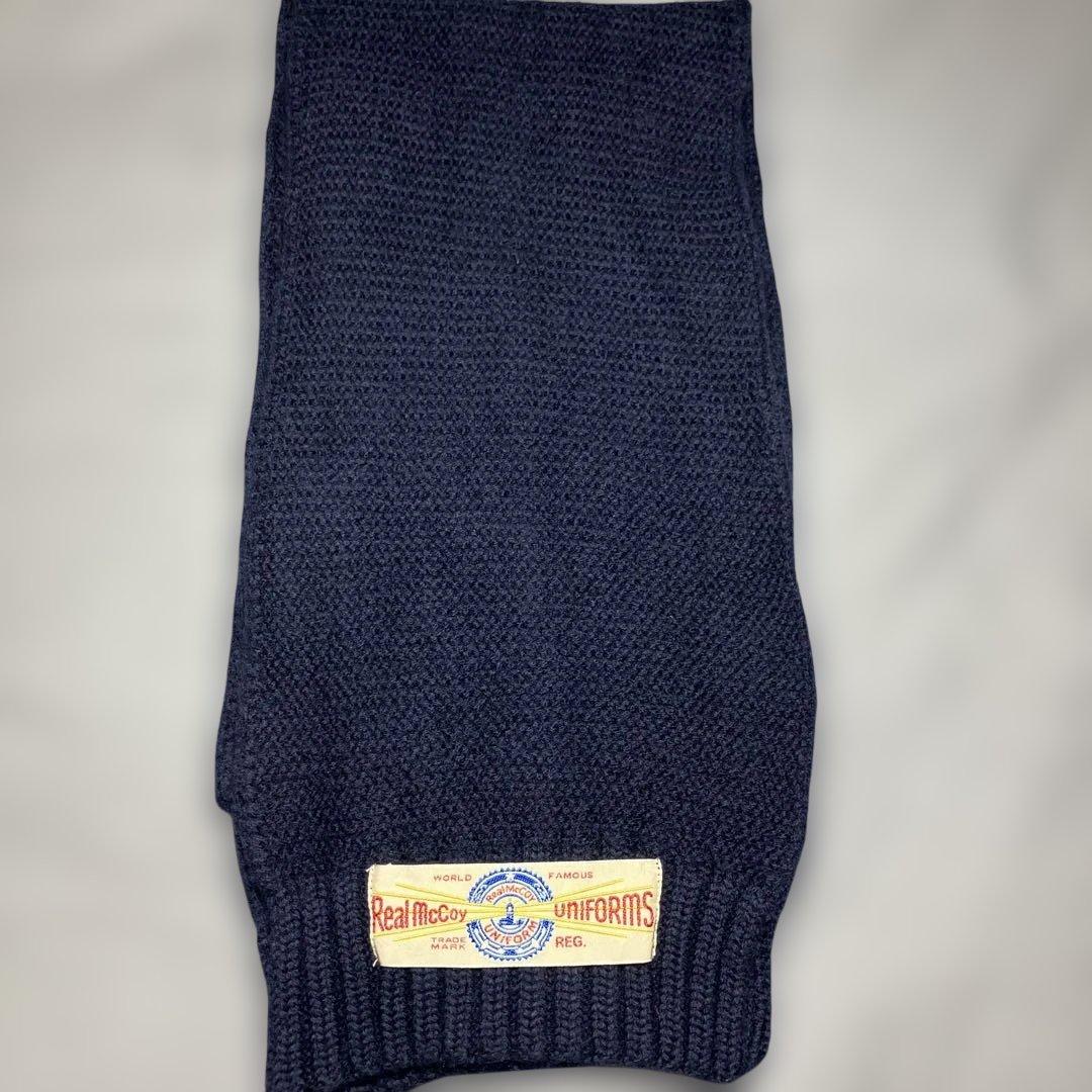 リアルマッコイズ　ウールニットスカーフ　ネイビー　レッドクロス　マフラー