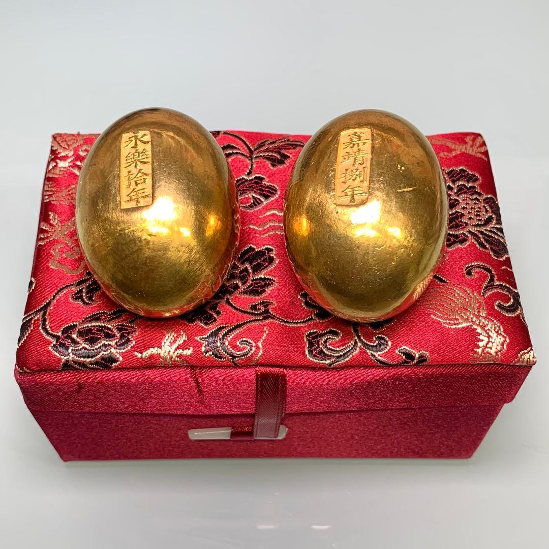 古銭　金貨　金錠 巨大 金卵・双子　開運金元寶 レア商売繁盛へ