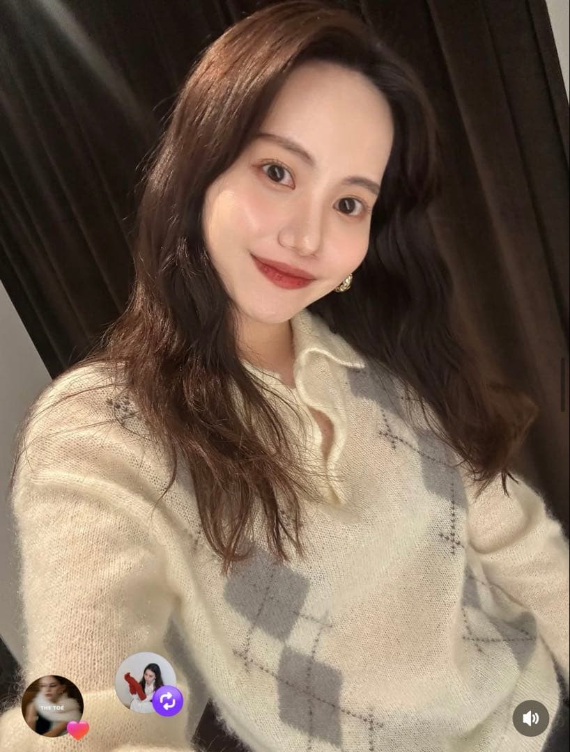 即発送/美品THE TOE Marien Argyle Knit ホワイト S