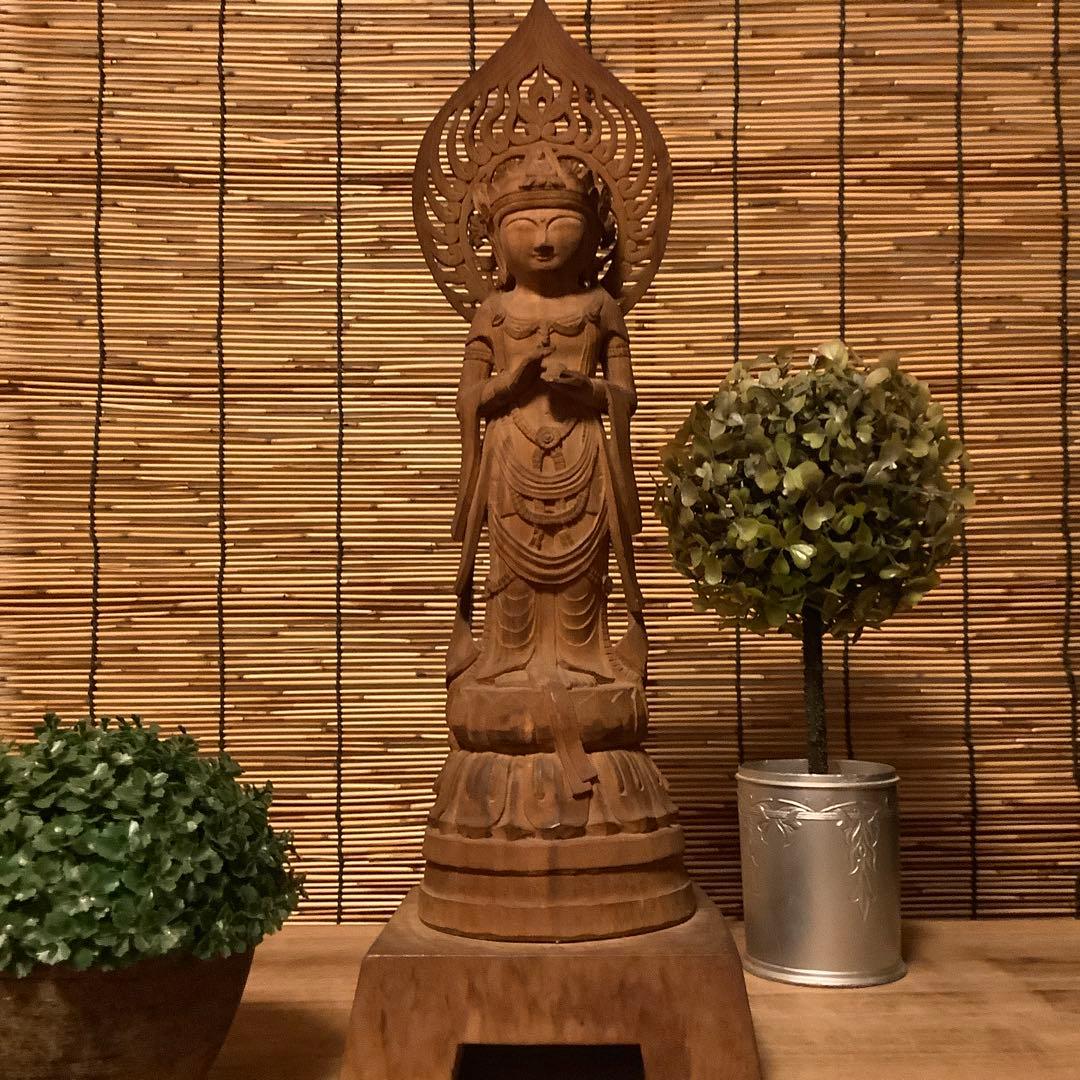 JJF様keep・室町〜江戸期「宝珠観世音菩薩像」飛鳥止利派・奈良・古様式