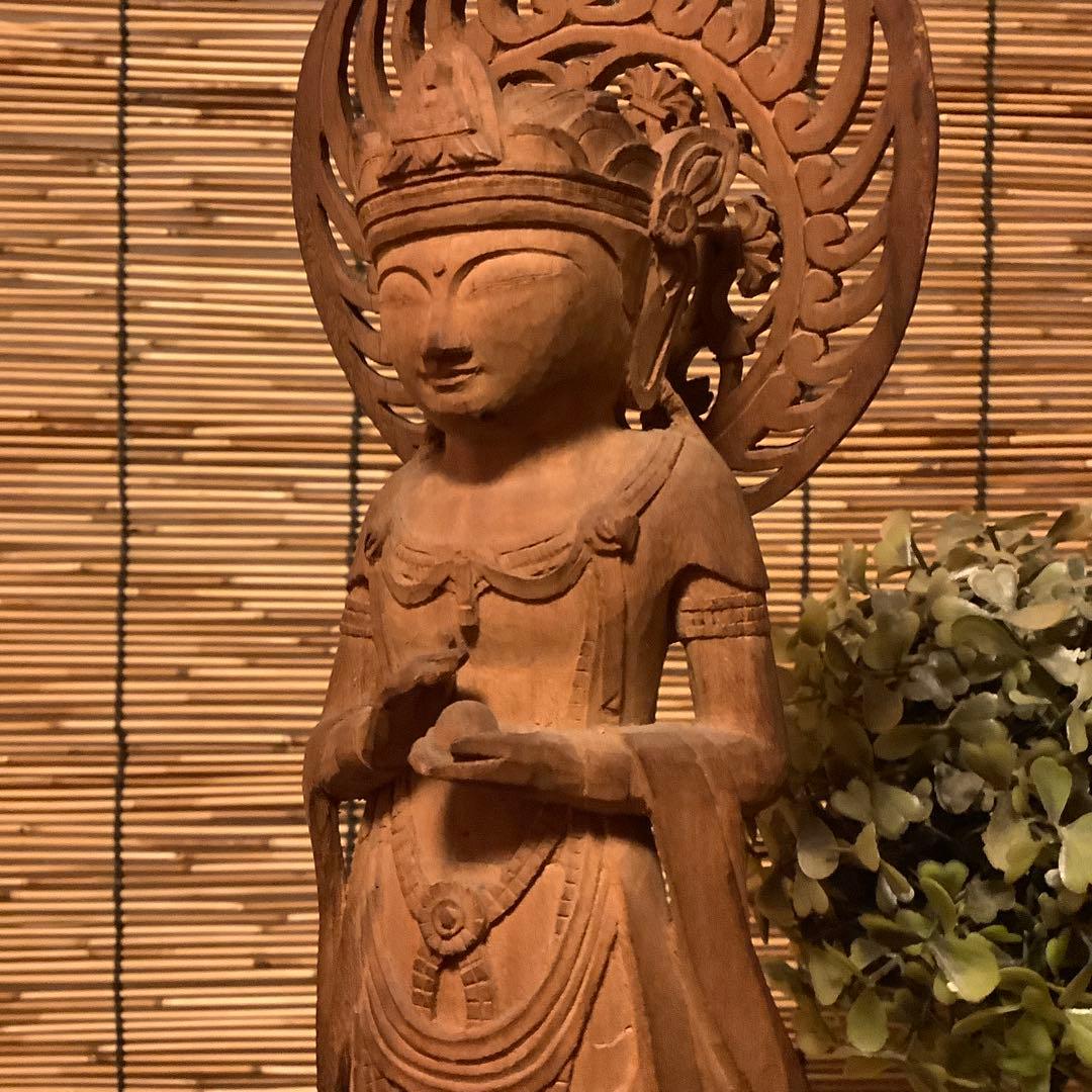 JJF様keep・室町〜江戸期「宝珠観世音菩薩像」飛鳥止利派・奈良・古様式