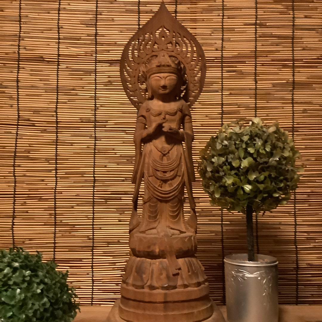 JJF様keep・室町〜江戸期「宝珠観世音菩薩像」飛鳥止利派・奈良・古様式