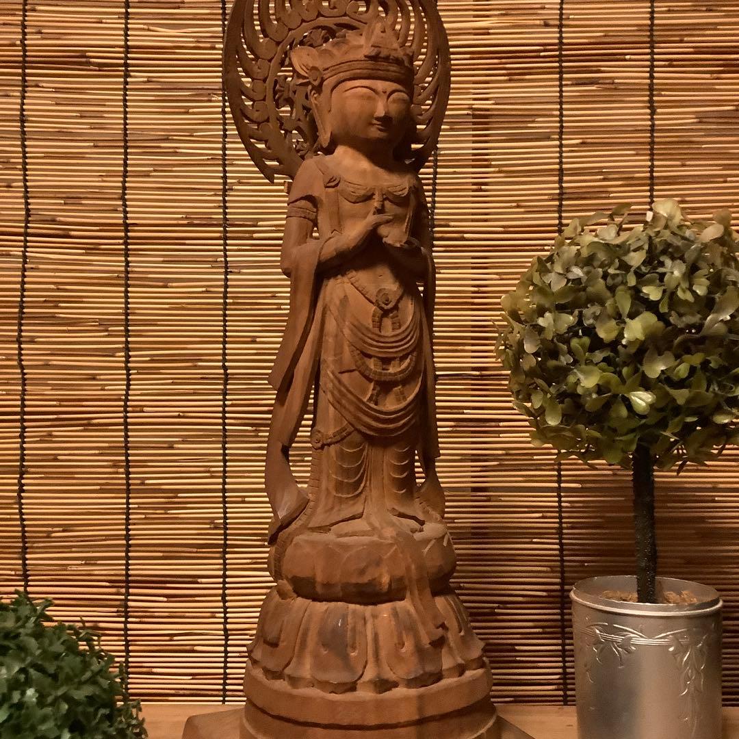 JJF様keep・室町〜江戸期「宝珠観世音菩薩像」飛鳥止利派・奈良・古様式