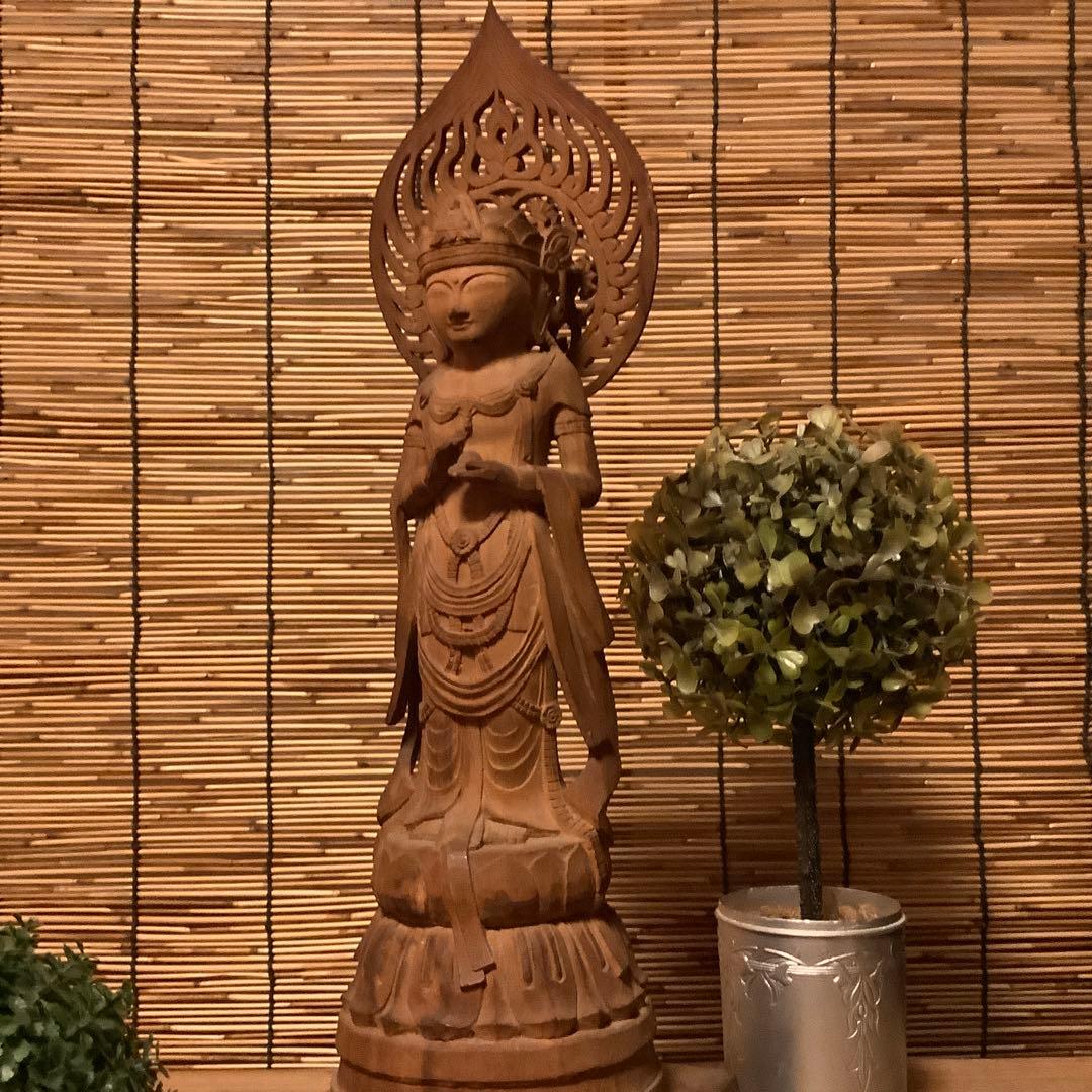 JJF様keep・室町〜江戸期「宝珠観世音菩薩像」飛鳥止利派・奈良・古様式