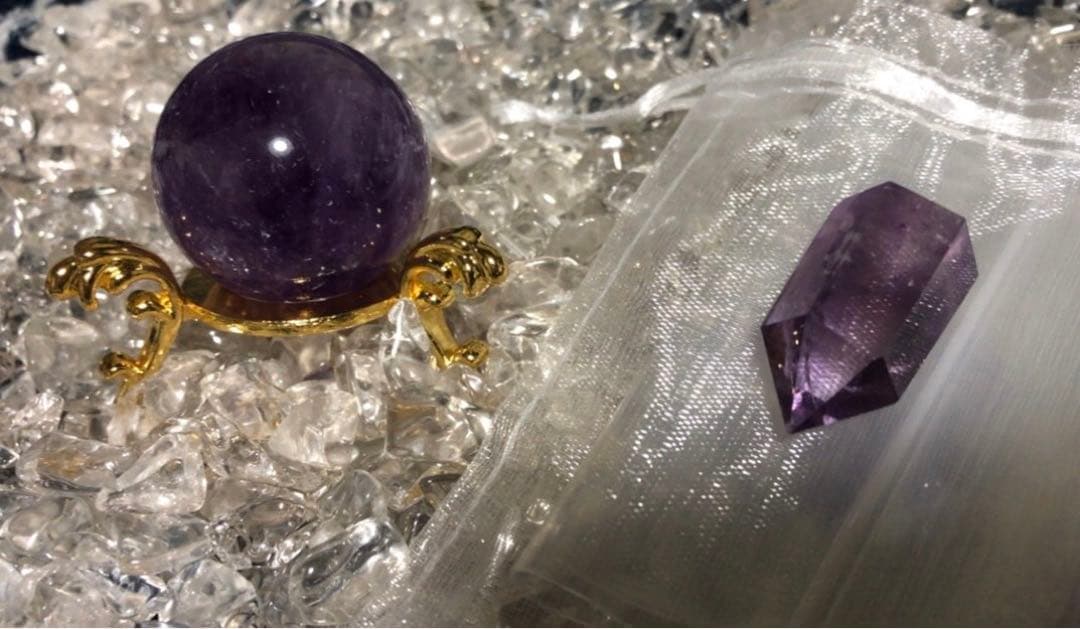 アメジスト（紫水晶）六角柱 天然石 原石　今だけおまけ付き