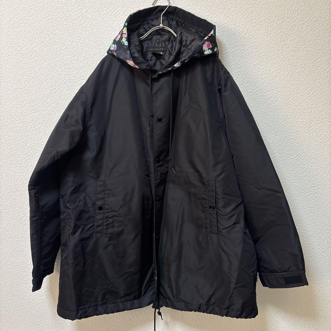ALLAROUND 美品花柄フード ナイロンジャケット コーチジャケット　コート