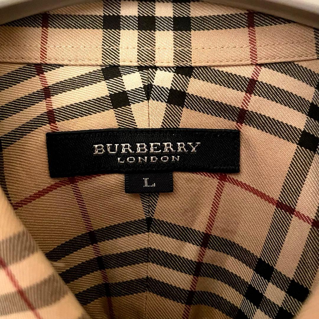 BURBERRY バーバリー ロンドンノバチェック 長袖シャツ Lサイズ メンズ