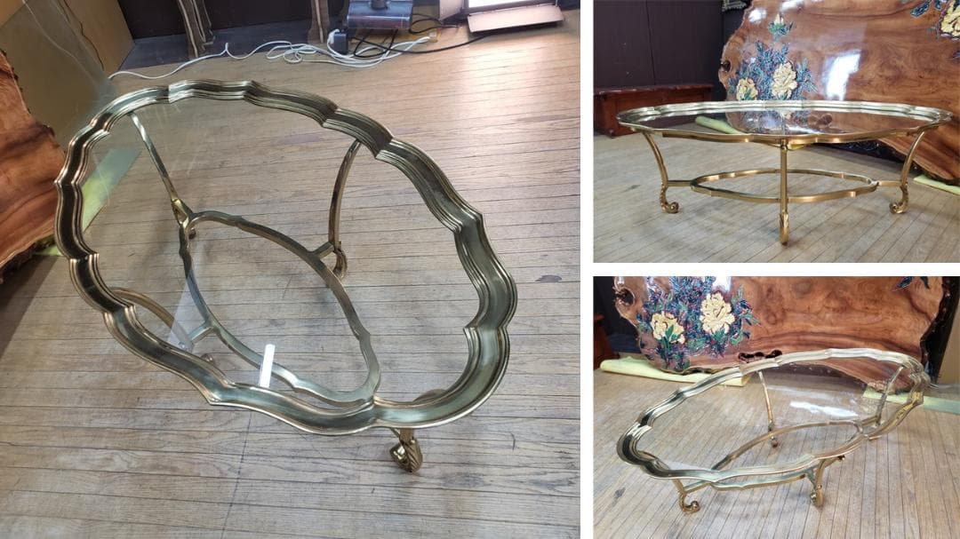 b2　ゴールドフレーム　ガラスセンターテーブル