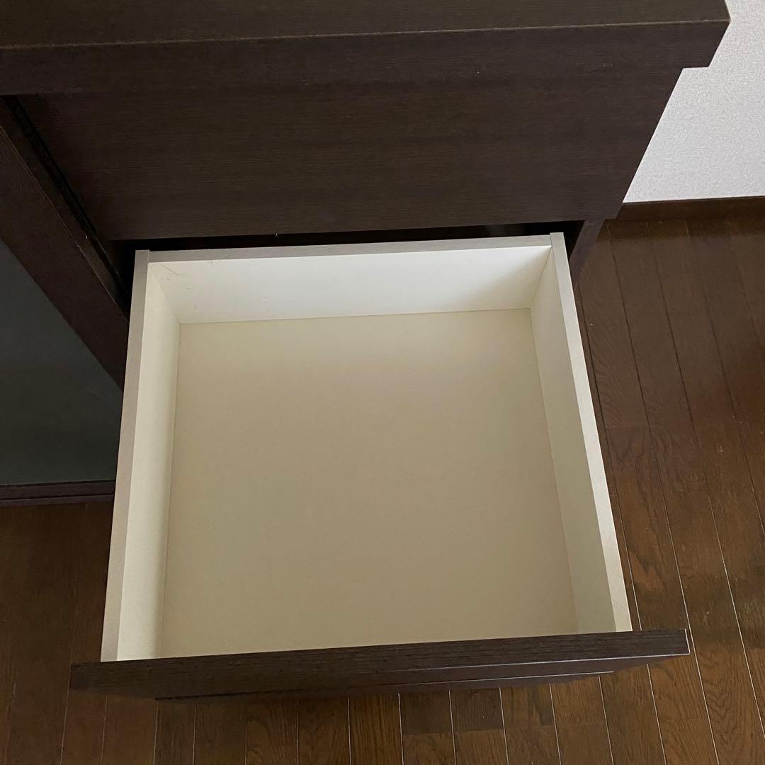 リビングキャビネット 食器棚 リビング収納 チェスト ダークブラウン