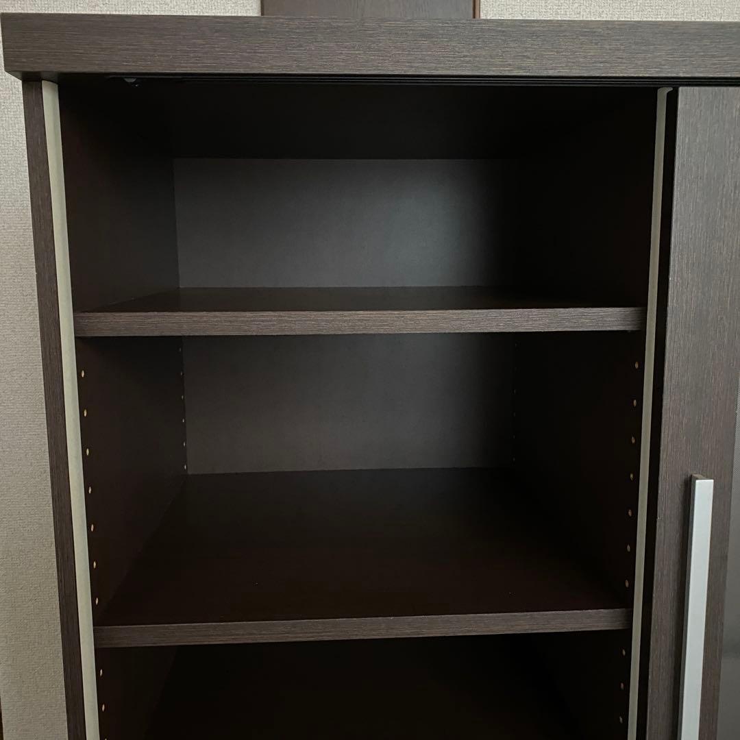 リビングキャビネット 食器棚 リビング収納 チェスト ダークブラウン