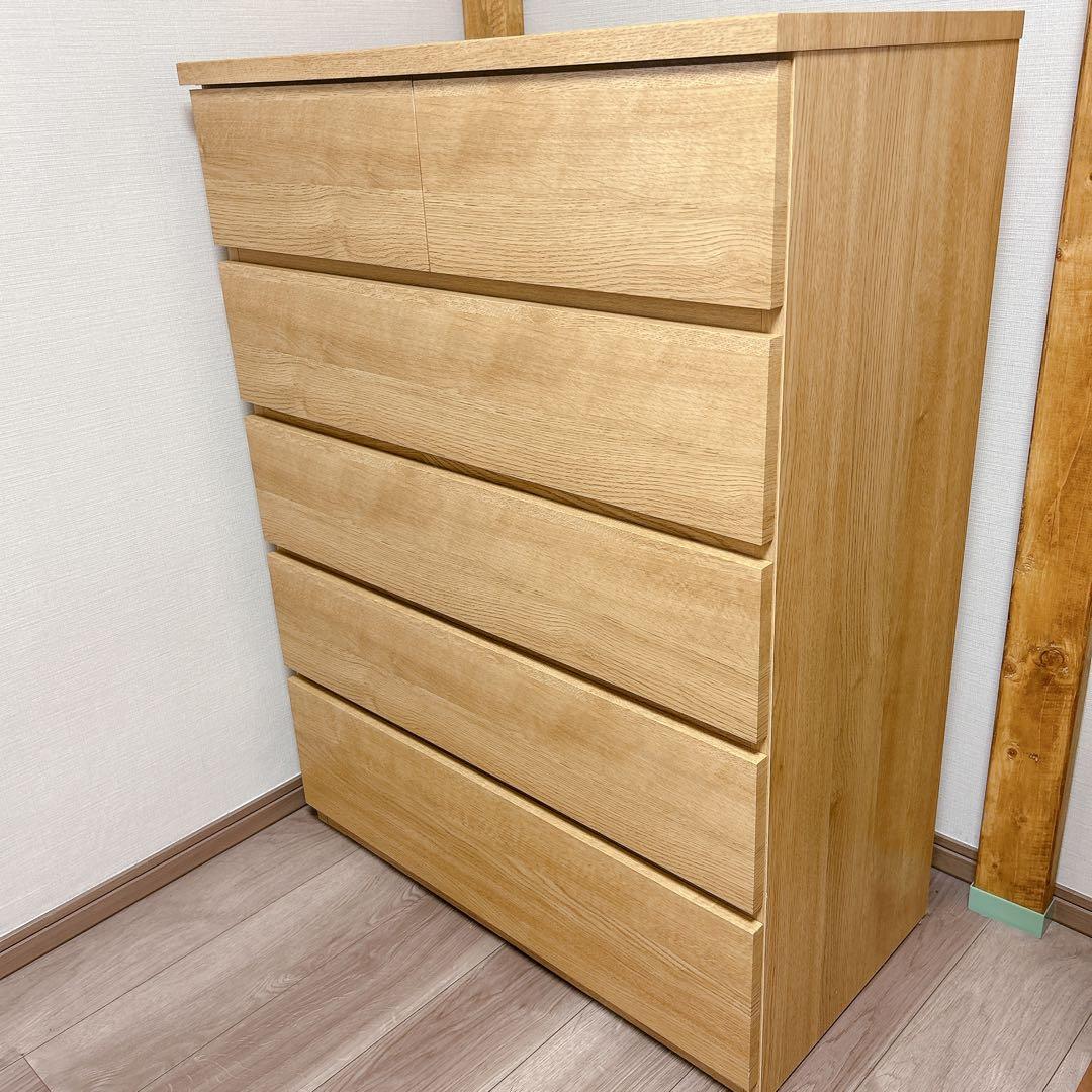ニトリ　5段チェスト（引き出し6個）　ELEA3 80HC-LBR2