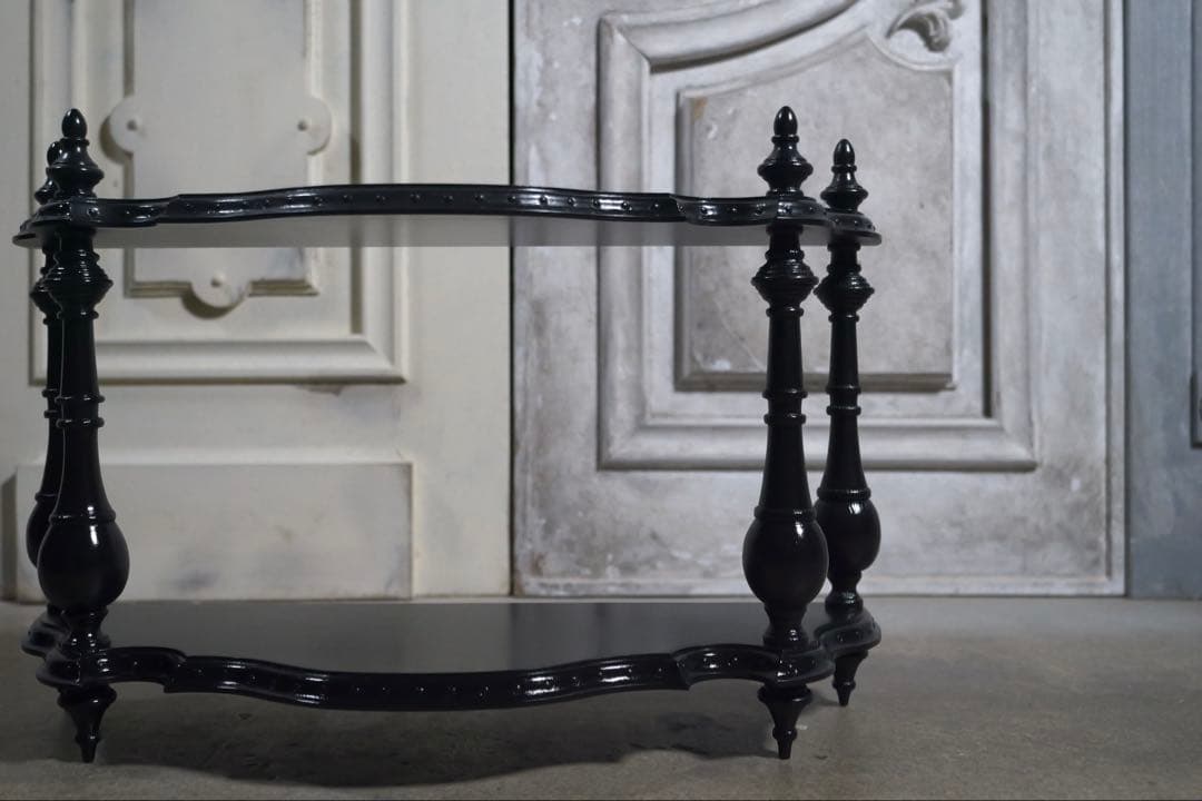 【受注製作】ナポレオンシェルフ装飾あり(ブラック)