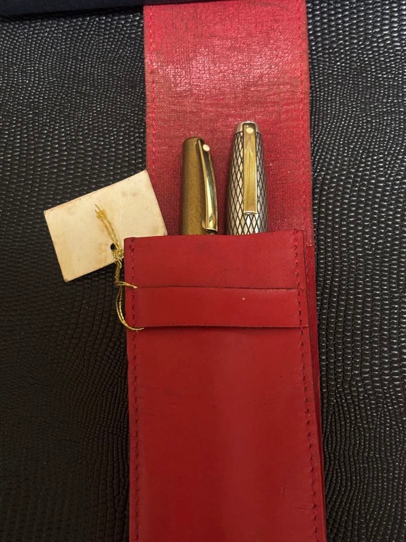 SHEAFFER スターリングシルバー 万年筆 ケース付 パイロット　革ケース