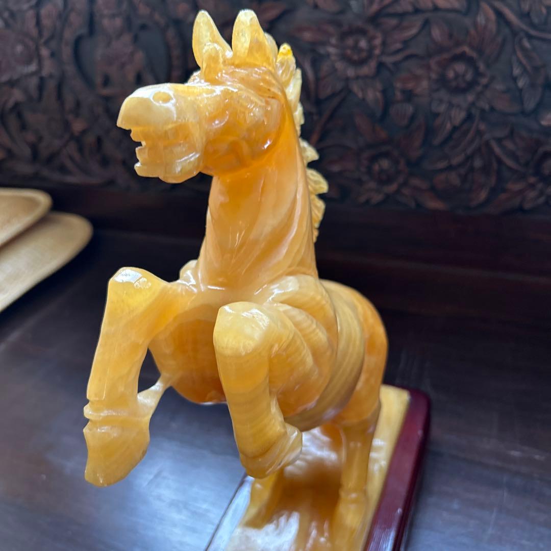 天然石　馬　午年 干支飾り　金運