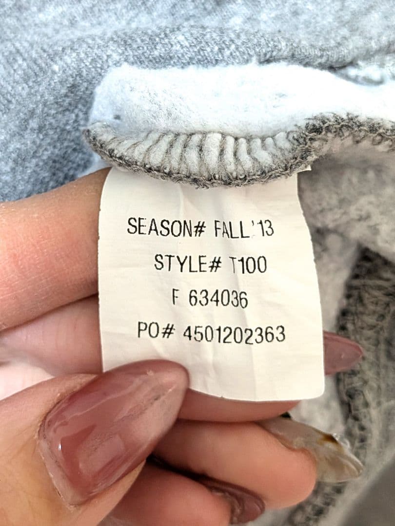 3点ジャンスポーツ NYU 刺繍 スウェットパーカー グレー 灰色 L 古着