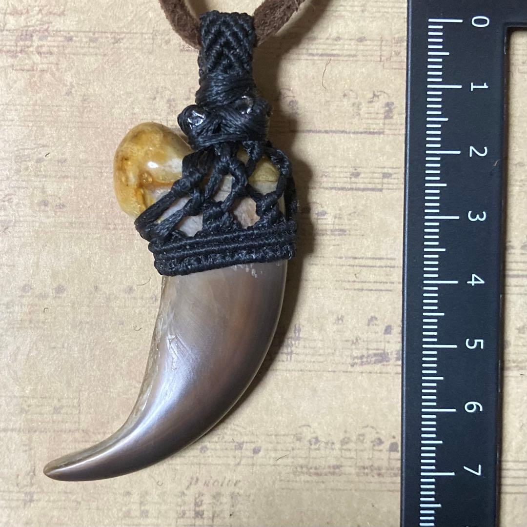 【即購入❌•ハンドメイド】熊の爪　ベアクロー　マクラメ　ネックレス