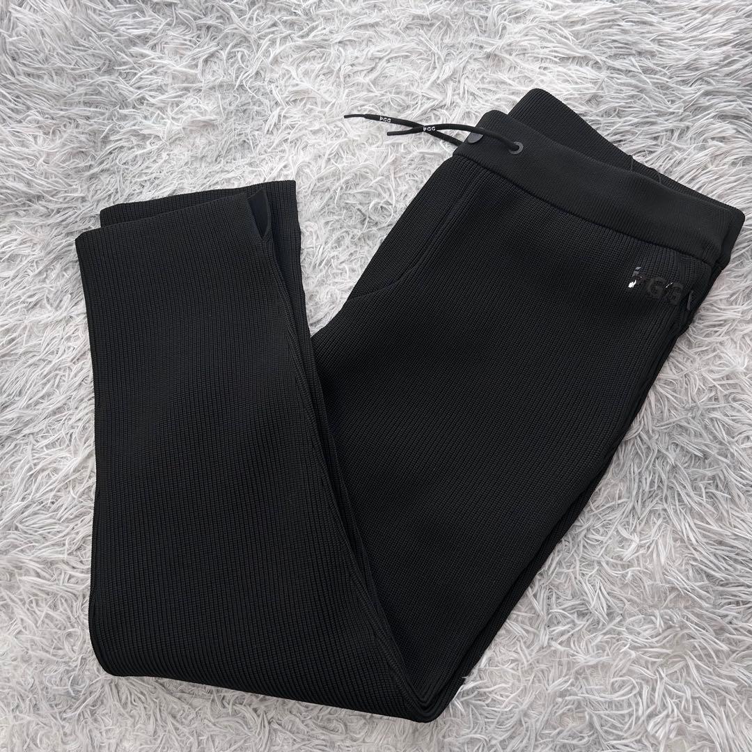 新品　PGG パーリーゲイツ　パンツ　ジョガー　ニット　ブラック　ウエストゴム