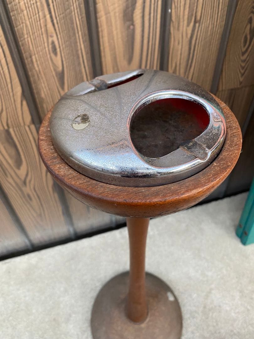 木製灰皿スタンド　ヴィンテージ 70's スタンド灰皿　モダン　灰皿
