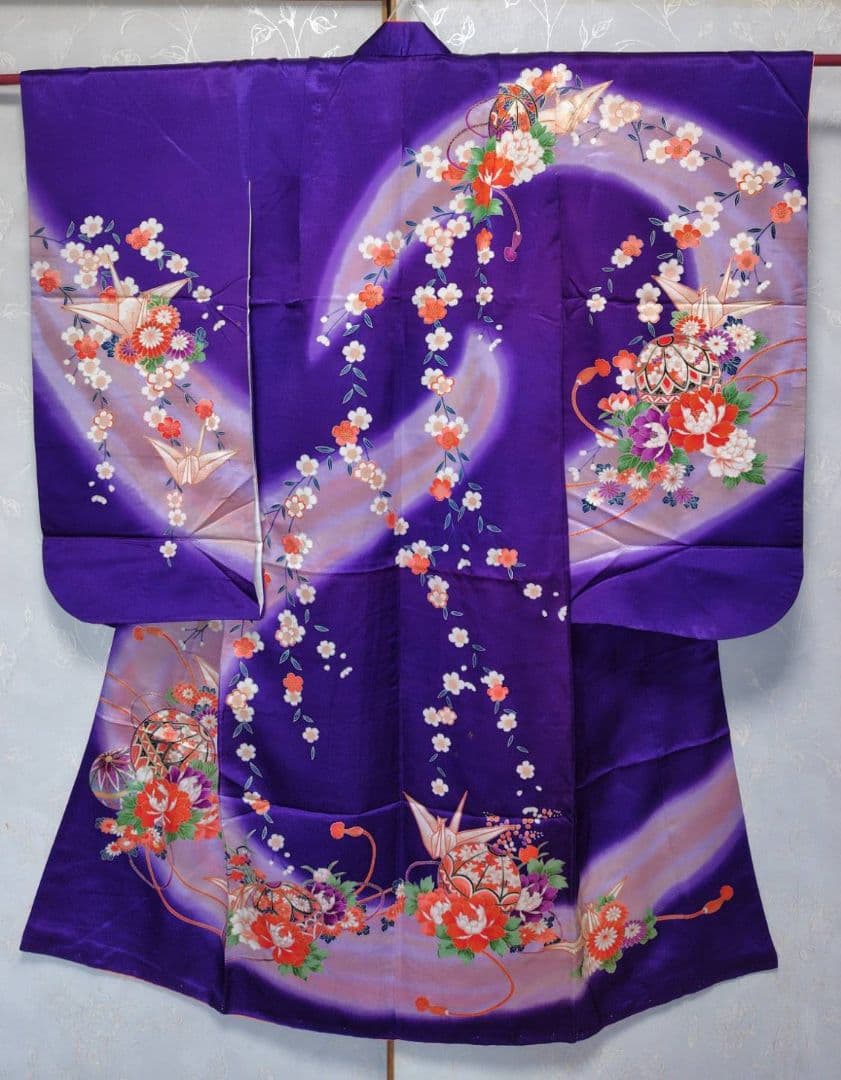 RK558子供着物正絹着丈131センチ裄丈51センチ綺麗美品7歳前後用