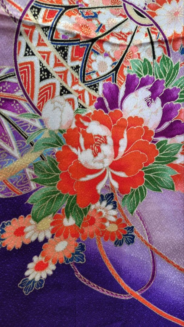 RK558子供着物正絹着丈131センチ裄丈51センチ綺麗美品7歳前後用