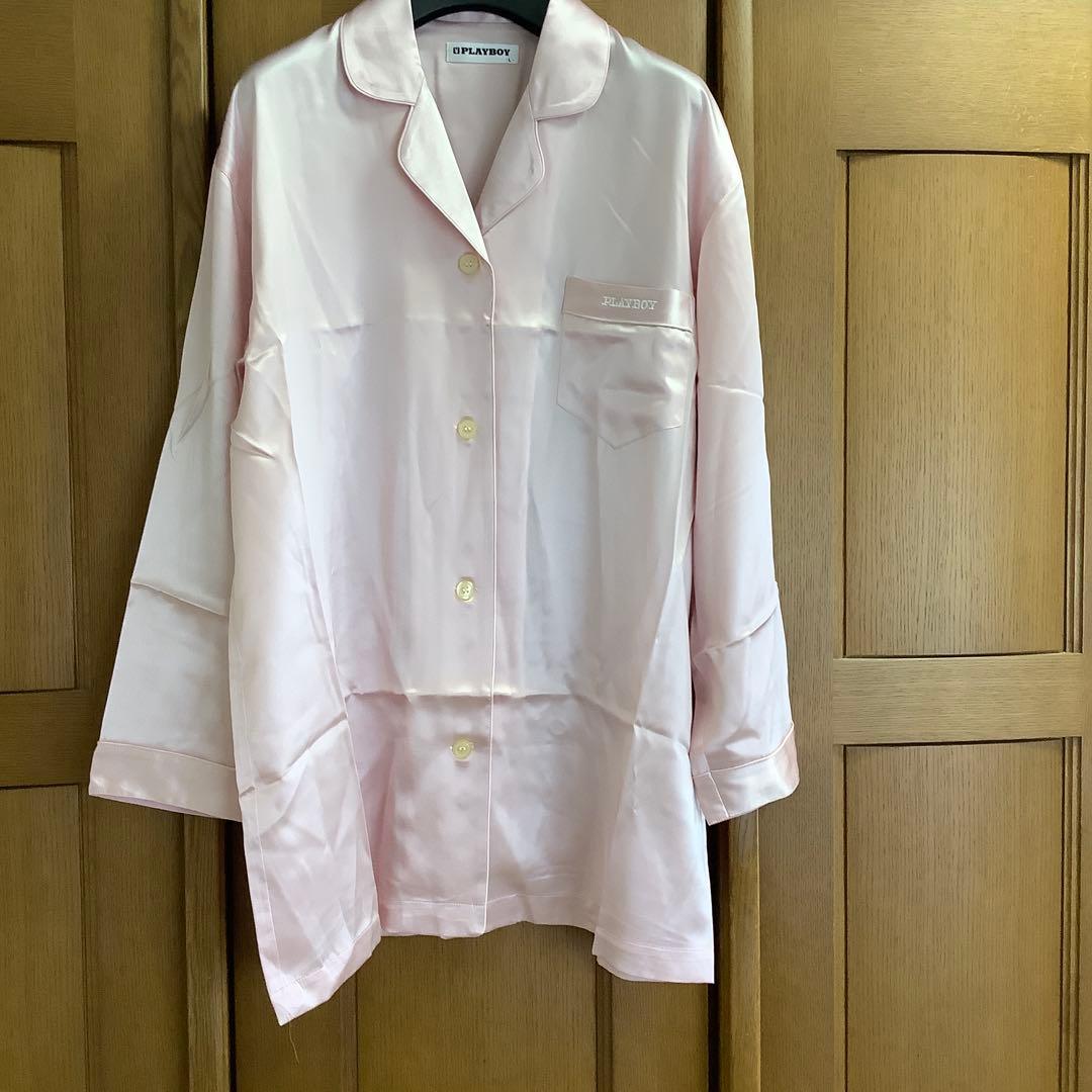 PLAYBOY レディースシルクパジャマ ピンク Lサイズ 新品 お買い得