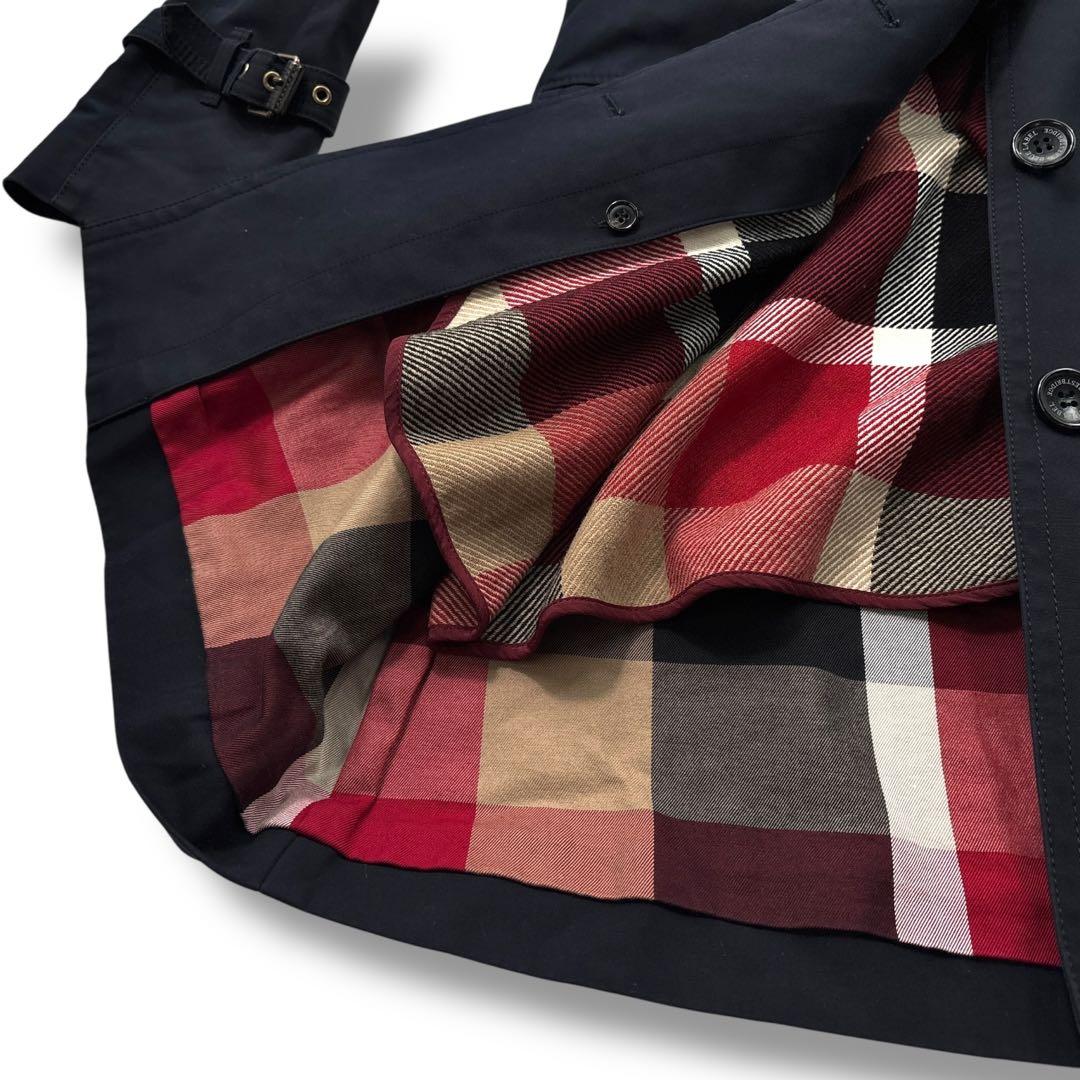 美品】ブルーレーベルクレストブリッジ　トレンチコート　ライナー　チェック　ベルト