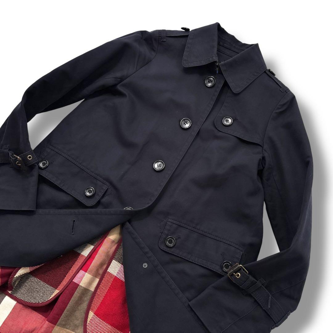 美品】ブルーレーベルクレストブリッジ　トレンチコート　ライナー　チェック　ベルト