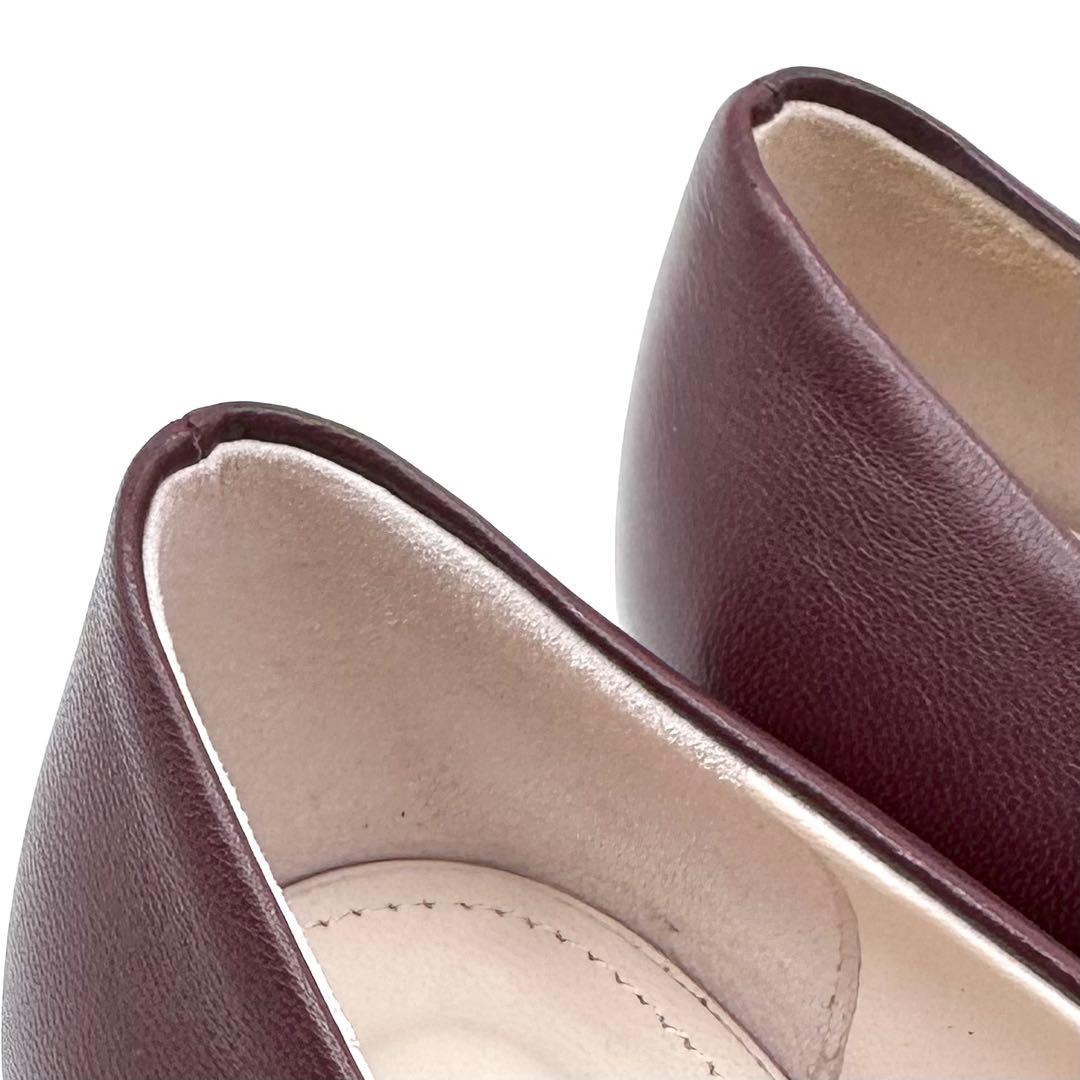 極美品✨サルヴァトーレフェラガモ ヴァラリボン パンプス レザー ボルドー 7D